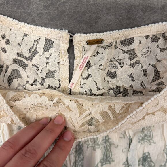 Free People Sun Daze Mini Shift Dress Lace Boho Preppy Women's Medium - Picture 3 of 5